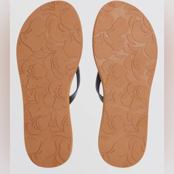 NWOB Roxy Black Braided Leather Flip-flops - Picture 4 of 7